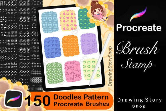 Download 150 Doodles Procreate Stamp Brushes - Procreate stamp brushes Collection