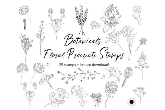Download Floral Procreate Stamp Brushes Botanical - Procreate stamp brushes Collection