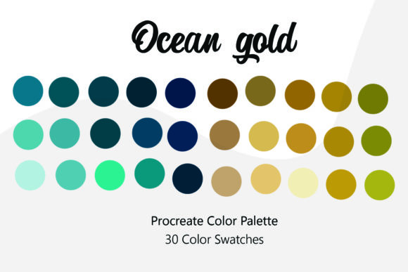 Download Ocean Gold Procreate Color Palette - Gold procreate Collection