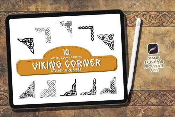 Download 10 Viking Corner Stamp Brush Procreate - Premium Resources