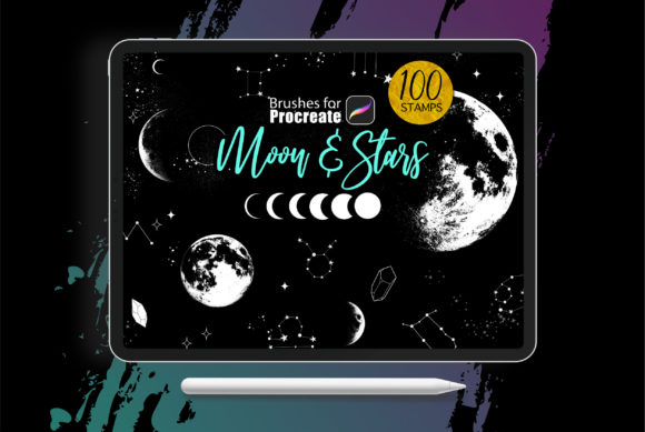 Download Procreate Brushes - Moon and Stars - Moon Collection