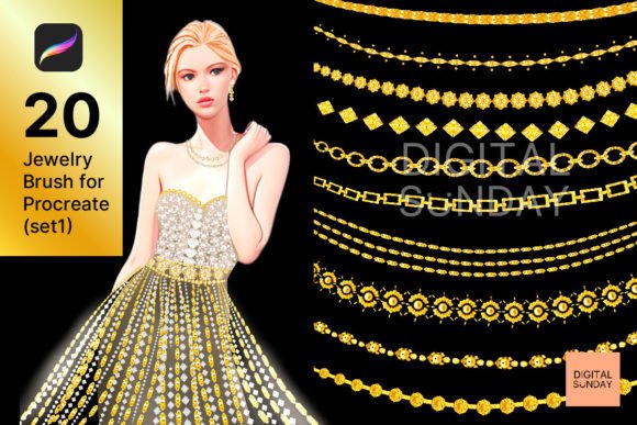 Download Procreate Gold Jewelry Chain Brushes - Premium Resources