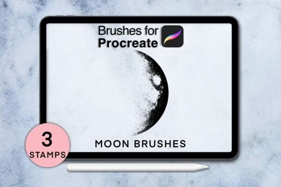 Download 3 Moon Procreate Stamps - Moon Collection