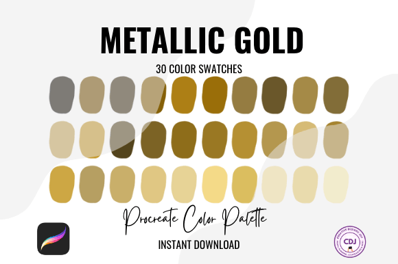 Download Metallic Gold Procreate Color Palette - Gold procreate Collection