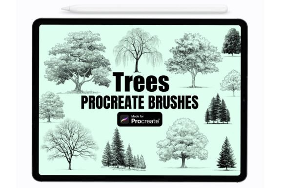 Download Trees Procreate Stamp Brushes - Procreate stamp brushes Collection