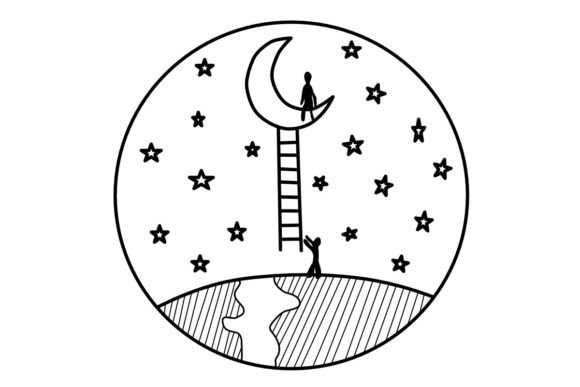 Download Ladder and Moon Procreate Brush Stamp - Moon Collection