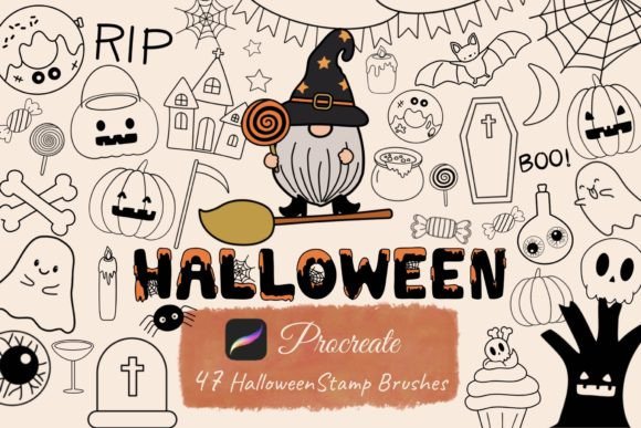 Download 47Cute Halloween Procreate Stamp Brushes - Procreate stamp brushes Collection