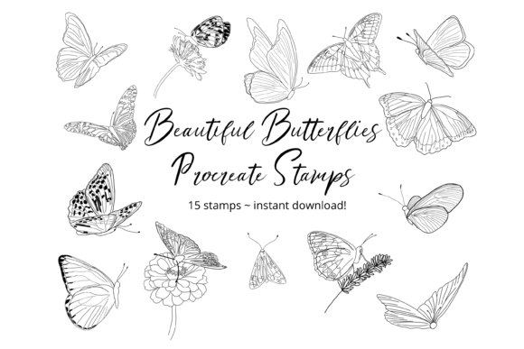 Download Butterflies Procreate Stamp Brushes - Procreate stamp brushes Collection