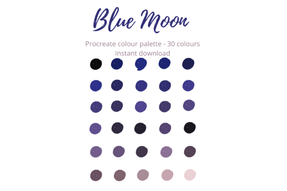 Download Blue Moon Procreate Palette/ Swatch - Moon Collection