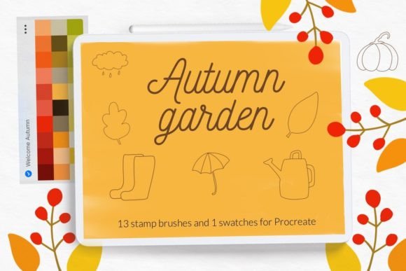 Download Autumn Garden Procreate Stamp Brushes - Procreate stamp brushes Collection