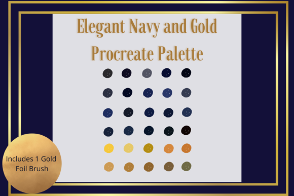 Download Navy &amp; Gold Procreate Palette &amp; Brush - Gold procreate Collection