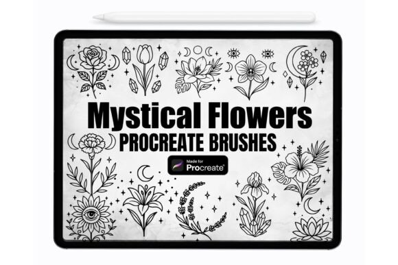 Download Mystical Flowers Procreate Stamp Brushes - Procreate stamp brushes Collection