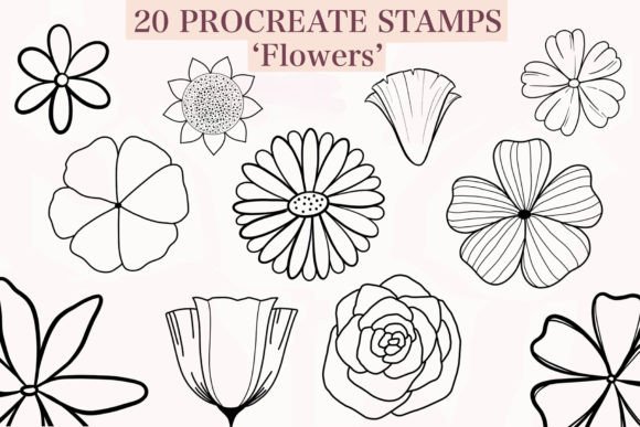 Download Flowers Procreate Stamp Brushes - Procreate stamp brushes Collection